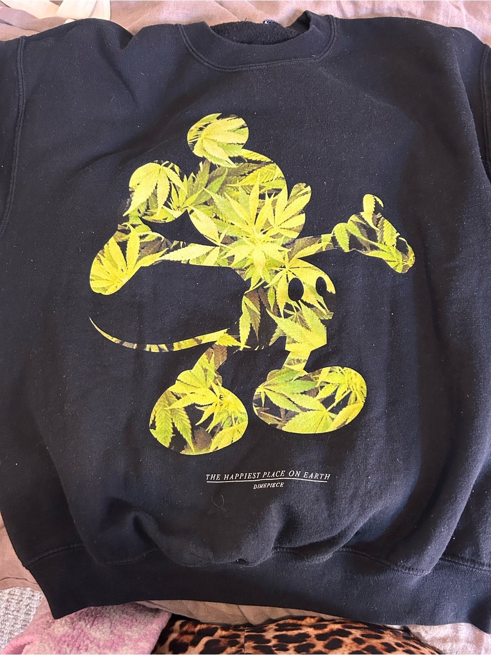 Dimepiece Black Crewneck Sweatshirt with MJ Mickey Graphic